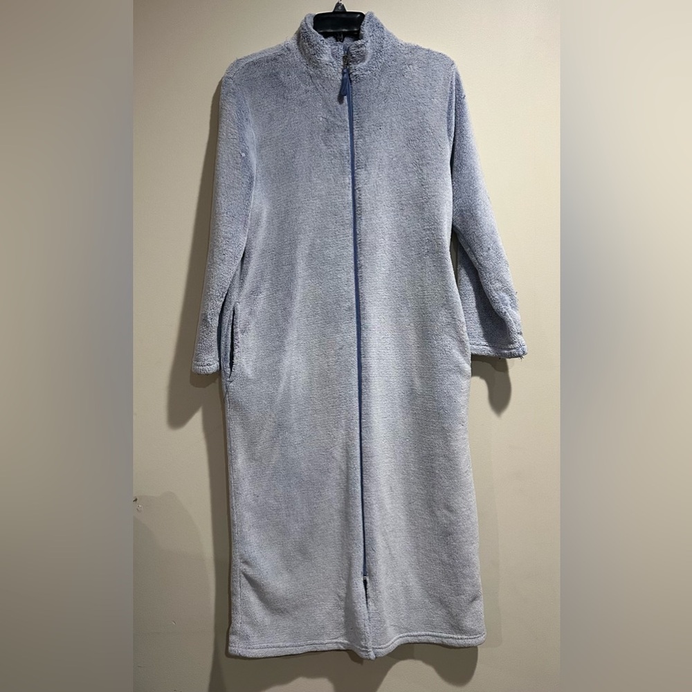 Oscar de la Renta Sky Blue Long Teddy Coat